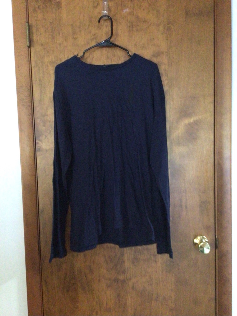 Gildan Navy Long Sleeve Crewneck Tee